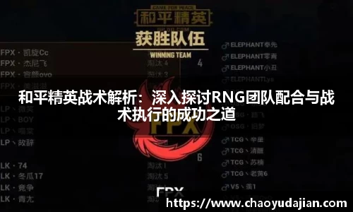 和平精英战术解析：深入探讨RNG团队配合与战术执行的成功之道